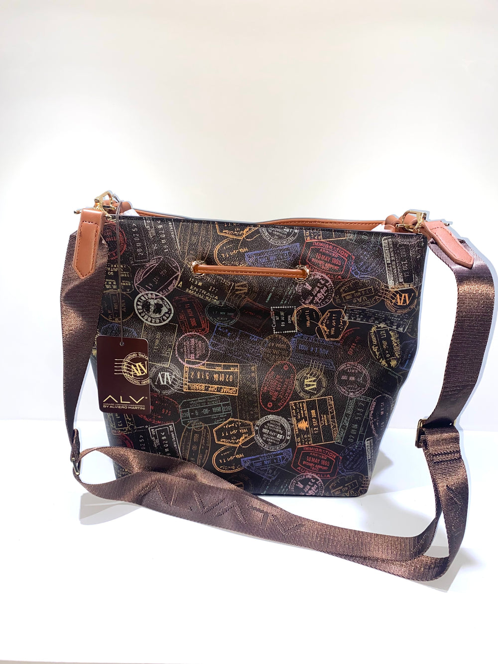 Borsa a Tracolla ALV by Alviero Martini - Design Esclusivo con Stampe Vintage di Viaggio